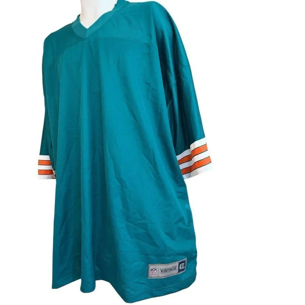 Mens 4XL NFL Pro Line Vintage Miami Dolphins Football Blank Jersey New